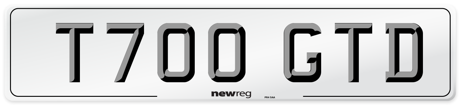 T700 GTD Number Plate from New Reg